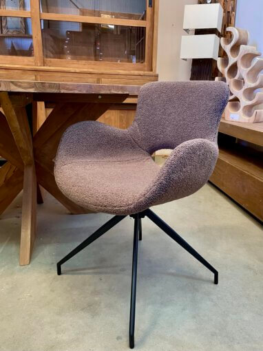 Gestoffeerde stoel met teddy stof