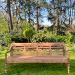 stationsbank massief teakhout