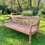 stationsbank 200 cm breed teakhout