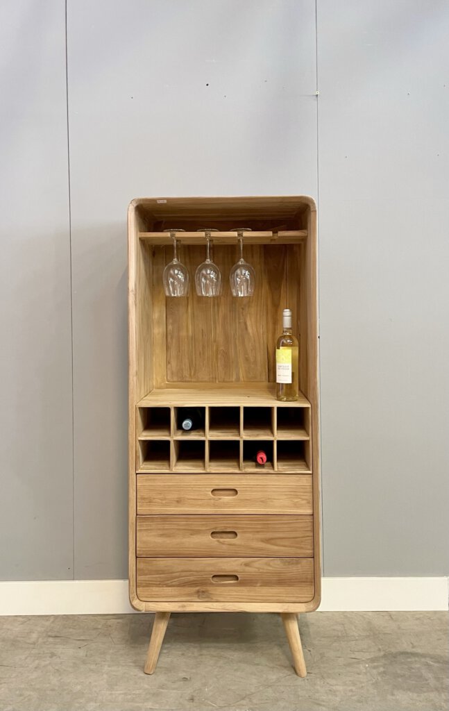 Wijnkast jaren 50 van teakhout