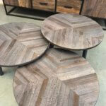 3 delige salonset mozaiek greywash close-up