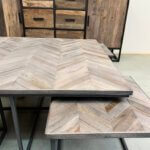 Vierkante salonset teakhout