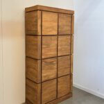 Moderne teakkast met 6 deuren en 2 laden