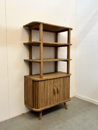 teakhouten boekenkast jaren 50