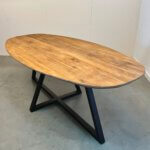 massief houten tafel ovaal teakhout