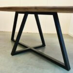 massief houten tafel ovaal teakhout