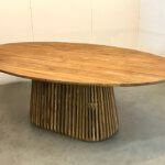 Ovale teakhout eettafel
