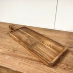 rechthoekige borrelplank van teakhout