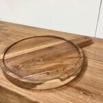 ronde borrelplank van teakhout