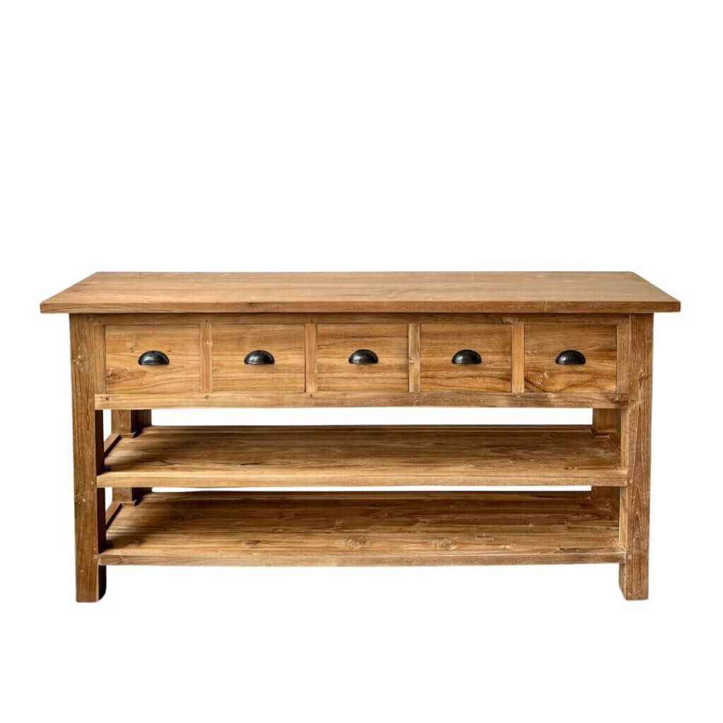 Grote sidetable 160 cm breed met 5 laden