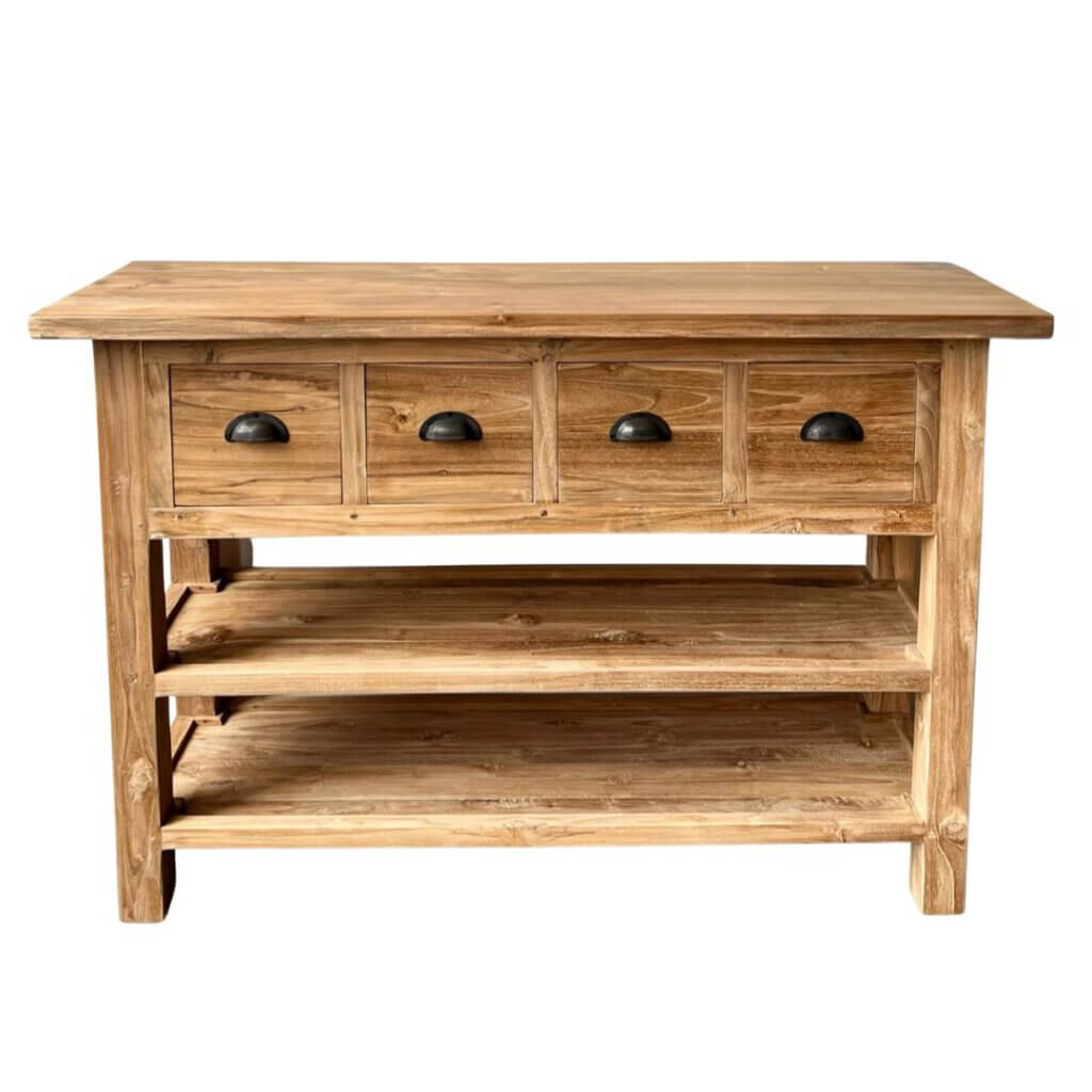 wandtafel 120 cm breed met 2 onder planken