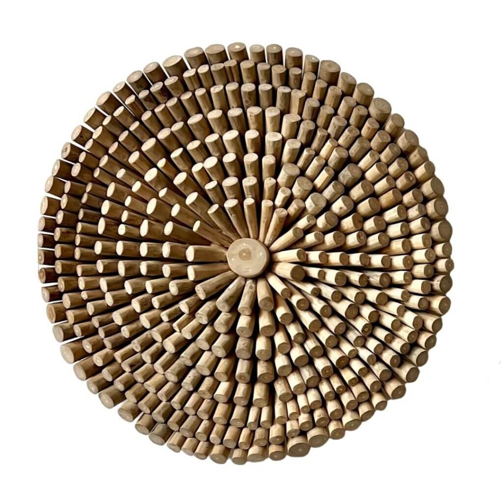 Wandpaneel rond teakhout