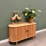 Teakhouten tv-meubel met schuifdeuren