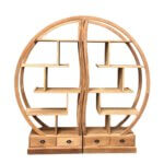 Roomdivider gemaakt van teakhout bestaand uit 2 delen