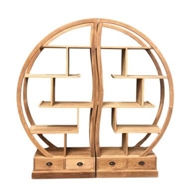 Roomdivider gemaakt van teakhout bestaand uit 2 delen