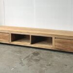 teak tv-meubel met 2 laden in 240 cm breed