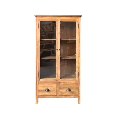 kleine buffetkast gemaakt van hout met twee deuren en twee laden